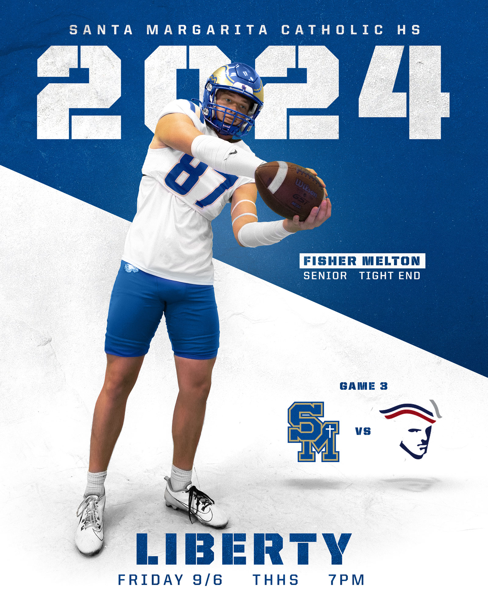 Santa Margarita Catholic Football game day program covers